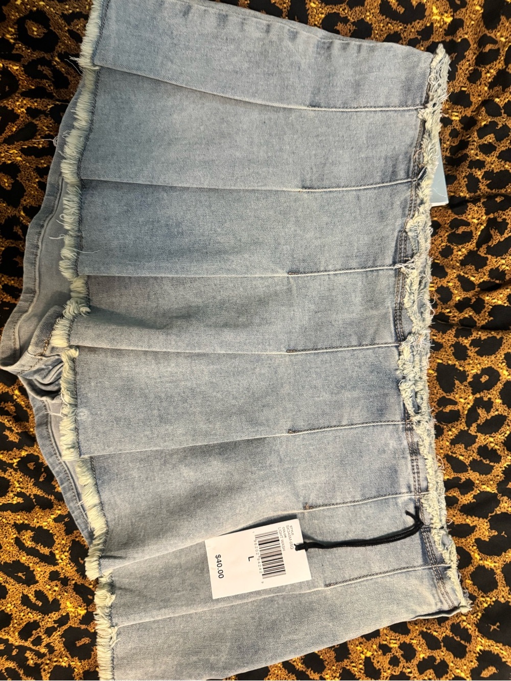 Madden Girl Light Wash Denim Pleated Mini Skort